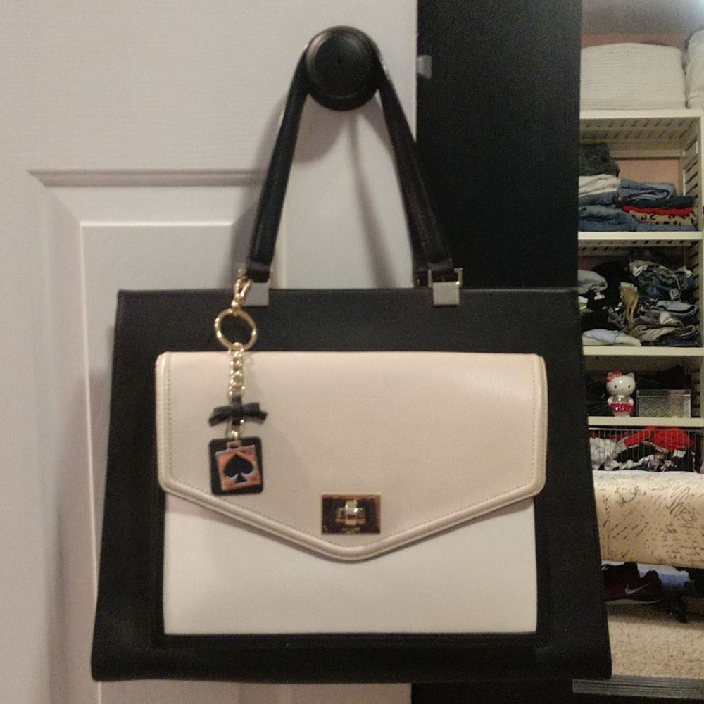 Kate Spade black white and neutral bag